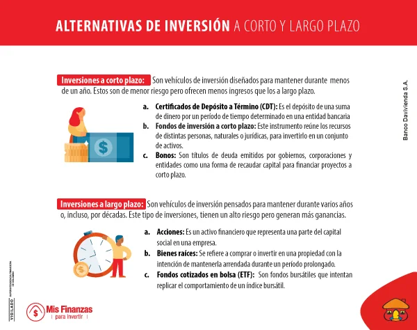 Conozca algunas alternativas de inversión a corto y a largo plazo